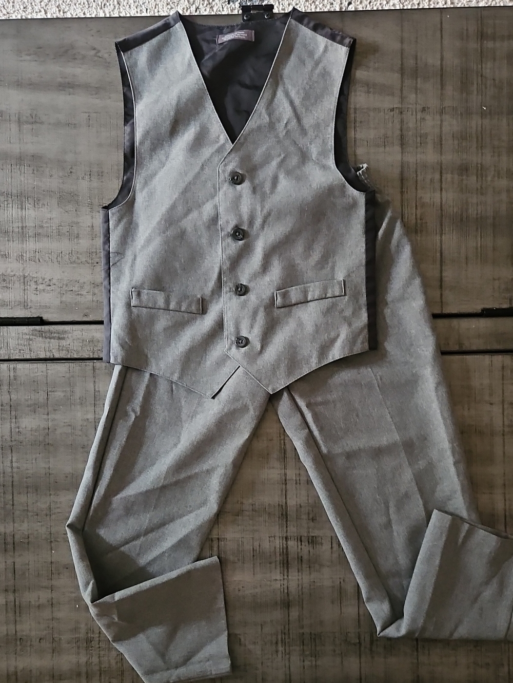 Kid's Gray Suit Vest & Pants Set